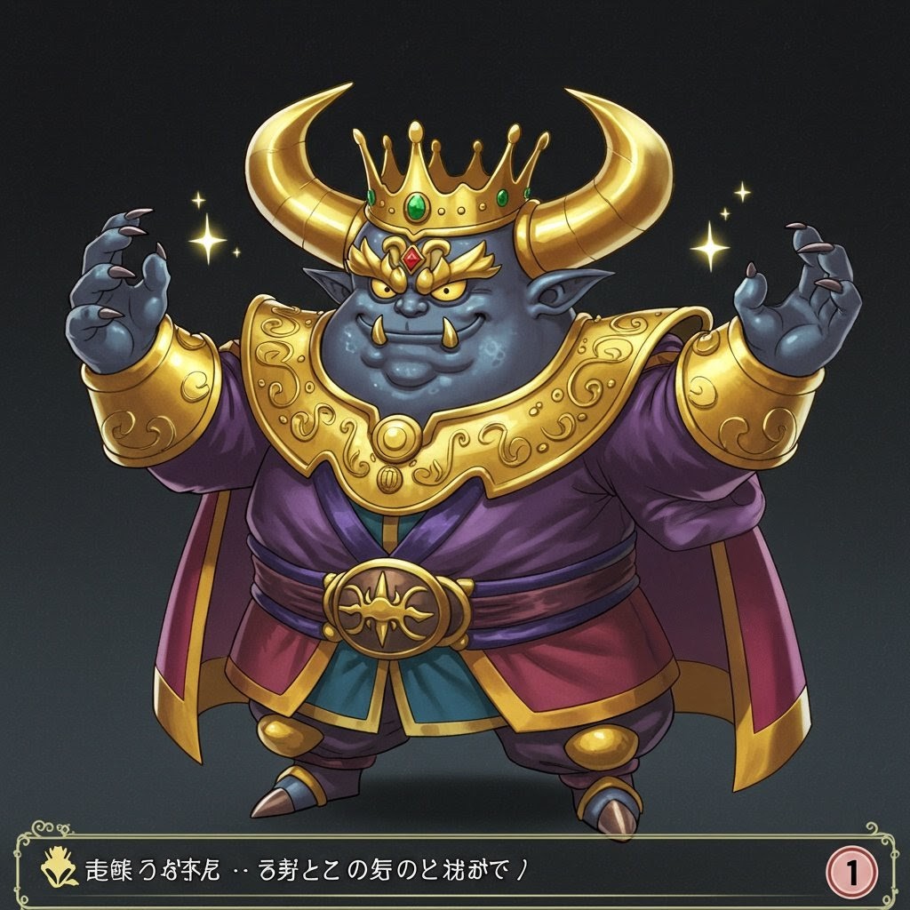 【心の魔物-組織図】両手で威嚇する魔王オオモイコミィの画像